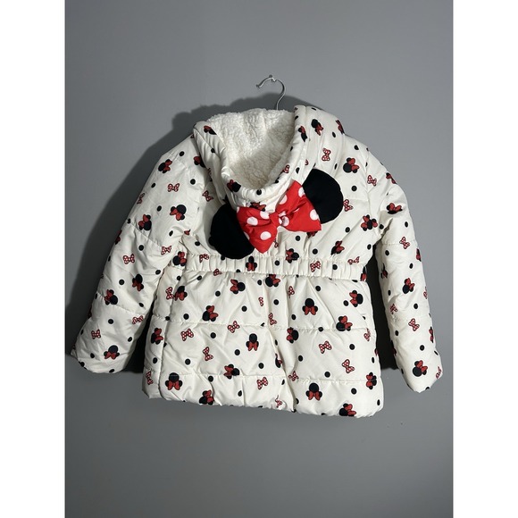 Disney Minnie Mouse  Winter Jacket Size 6 With Ears On Hood - Picture 6 of 8